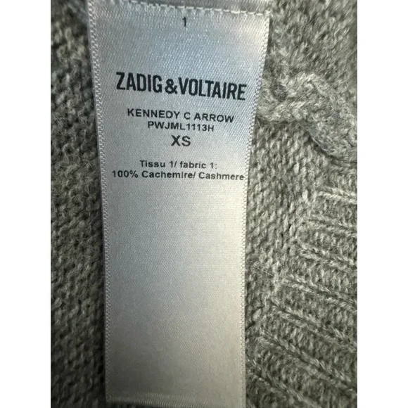 Zadig & Voltaire grey cashmere sweater XS NEW - Picture 4 of 5